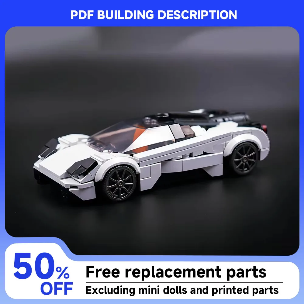 

345 шт. MOC Скорость ​ ​ Серия брендовых спортивных автомобилей, городская гоночная модель, строительные блоки, технологический автомобиль, креативная детская игрушка «сделай сам», подарок