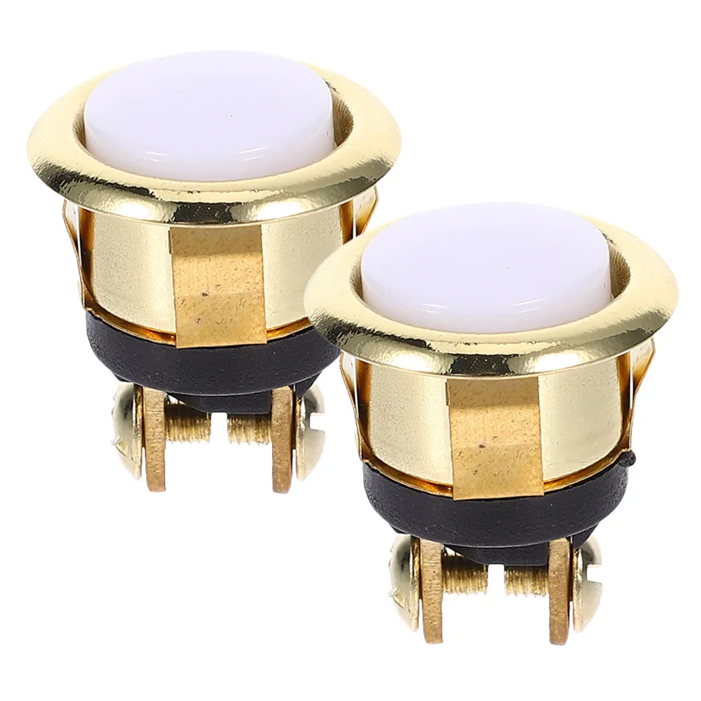 2Pcs Illuminated Round Retro Doorbell Button Alloy Construction Wall Mounted Door Bell Push Button Replacement Lighted Easy
