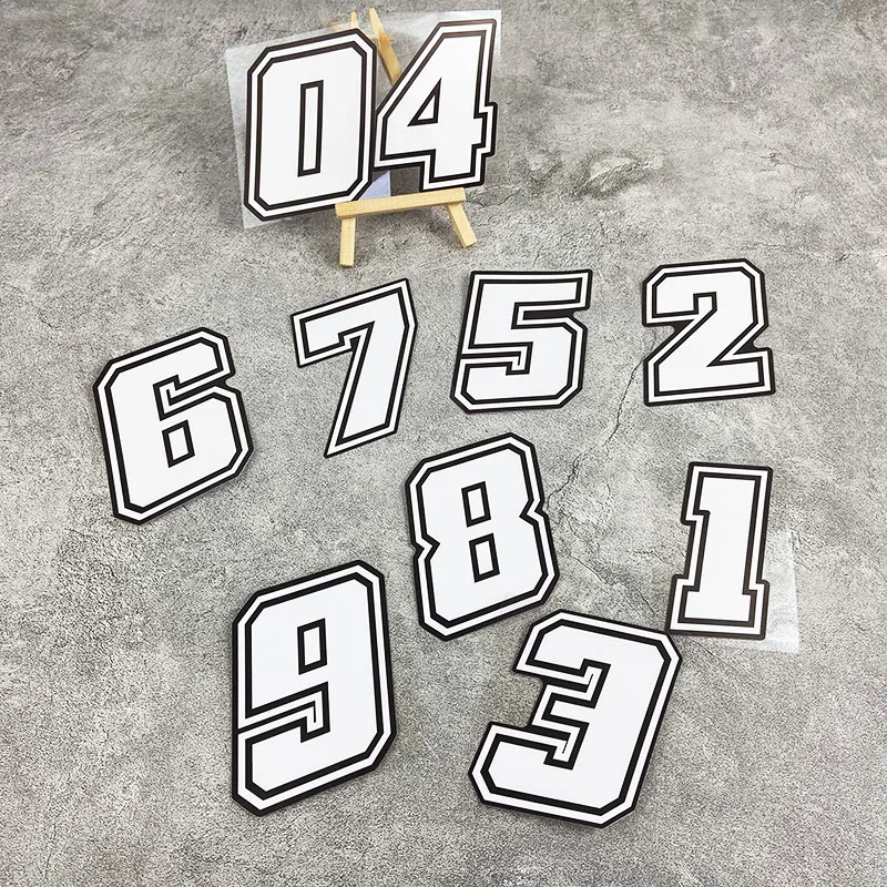 

1 шт., наклейка на мотоцикл с номером JDM, водонепроницаемая для переднего обтекателя мотоцикла, украшение для топливного бака, скутера 01223456789 Виниловая наклейка