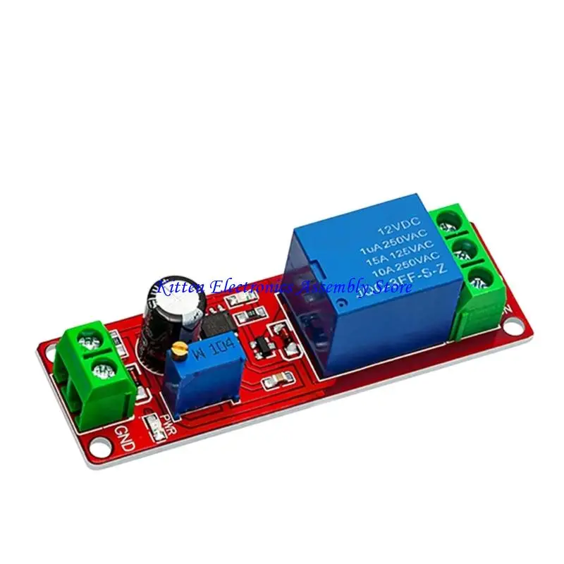 96GD Compact DC5V/DC12V NE555 Delay Relays Module With Potentiometer Adjustment Up To 10Seconds For Equipment Protections