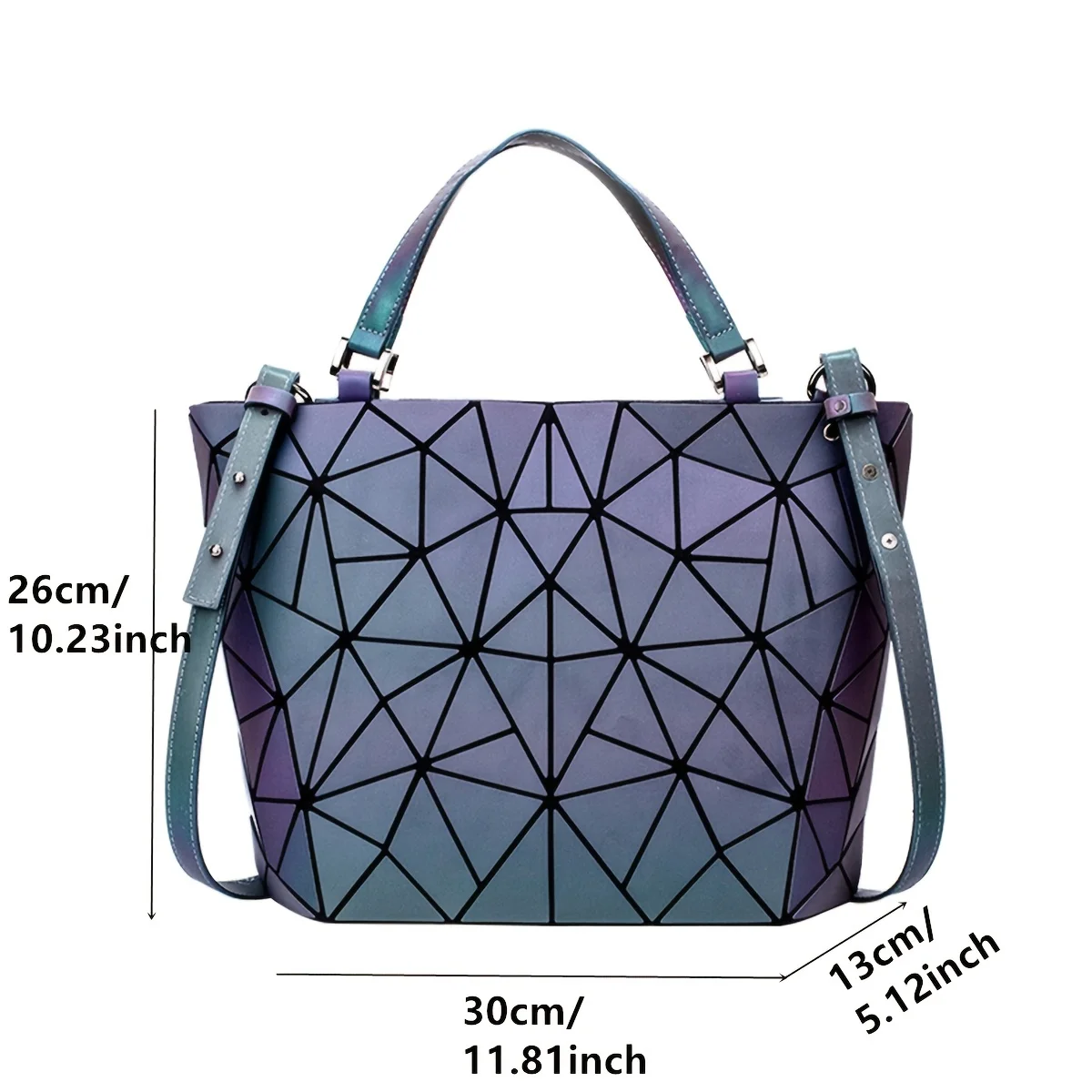 Large Capacity tote bag Diamond Luminous Shoulder Bag Fashion Dazzling Bucket bag Women\'s fold Deformation Office briefcase