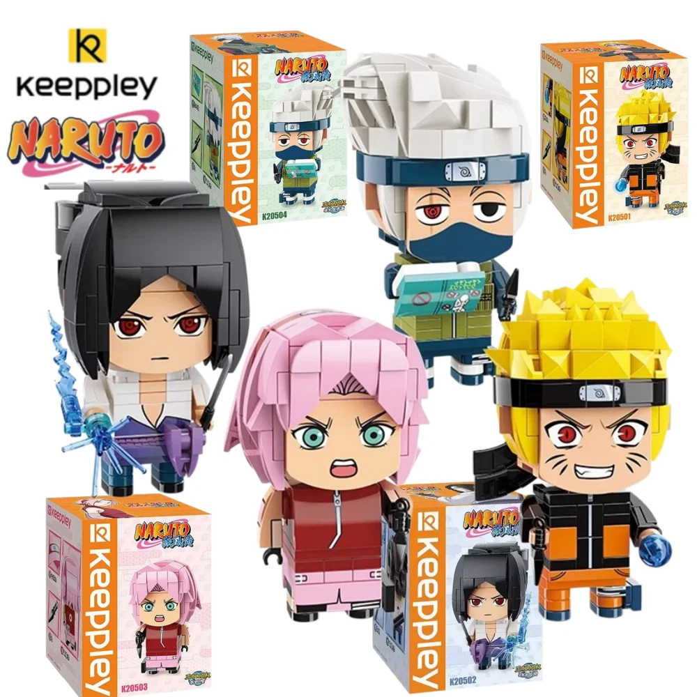 Keeppley Naruto Team 7 Zusammengebaute Bausteine Kakashi Sakura Naruto Sasuke Anime Sammelfigur Modell Schreibtisch-Dekoration Ornament