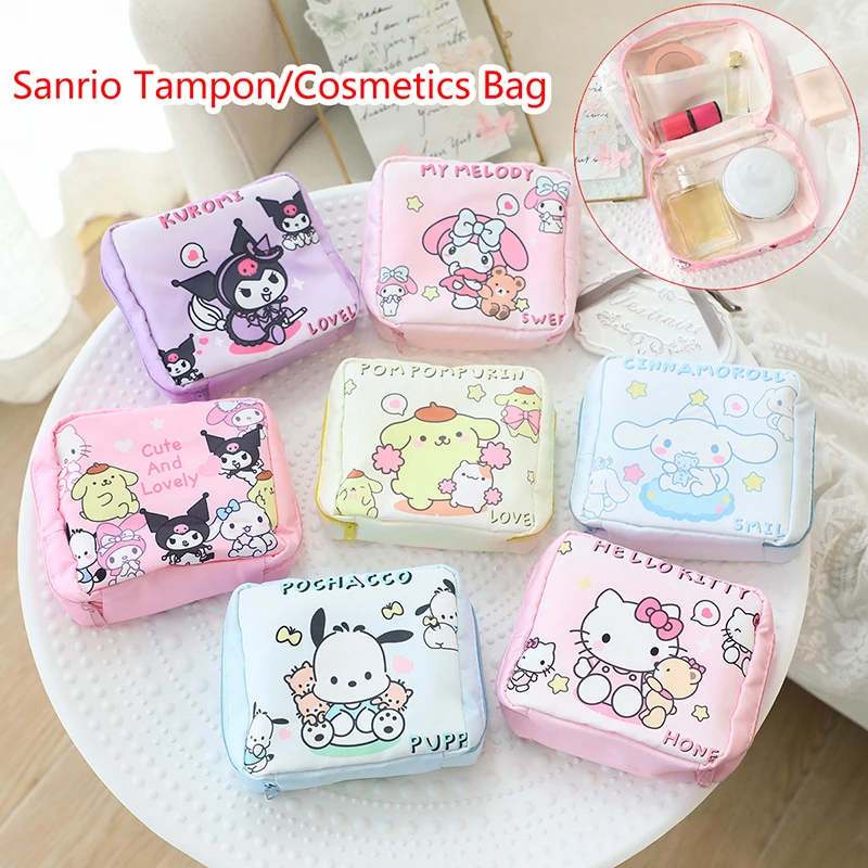 Sanrio Opbergtas Hello Kitty Kuromi Grote Capaciteit Maandverband Tas Reis Cosmetische Tas Portemonnee Lippenstift Tassen