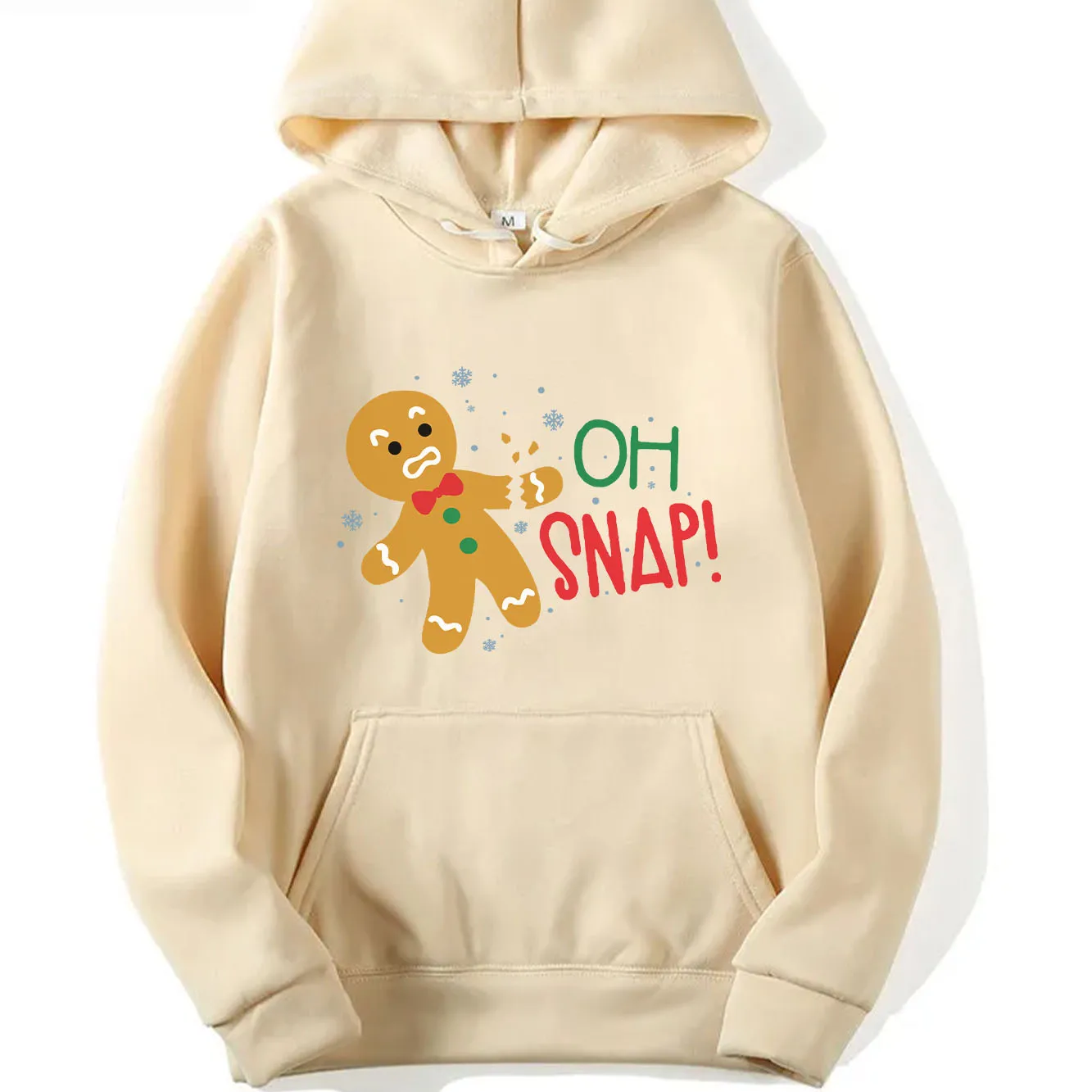 Christmas cartoon gingerbread man print autumn and winter women's hoodie fashionable and versatile holiday Harajuku hoodie