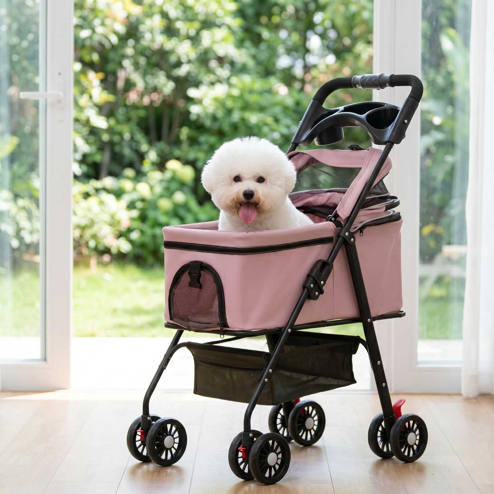 Pet Stroller Carrier - Wózek dla zwierząt z odłączaną korbką,