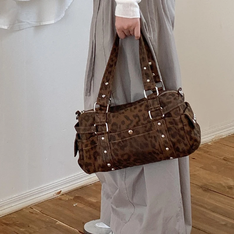 

Сумки через плечо с леопардовым принтом для женщин, вельветовые повседневные сумки на плечо, женские сумки, дизайнерские роскошные сумки
