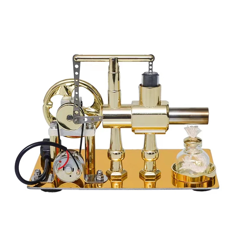 Novelty Hot Air Single Cylinder Stirling Engine Generator Physics Popular Science Model Production Invention Collection Toy