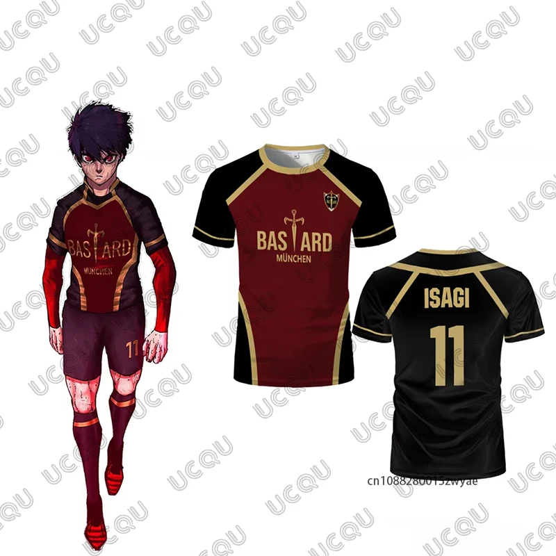 صيف جديد الأزرق قفل جيرسي باستارد ميونيخ انمي ياباني تأثيري القمم ISAGI كايسر الرجال تي شيرت الرياضة عادية الاطفال/الكبار تيز