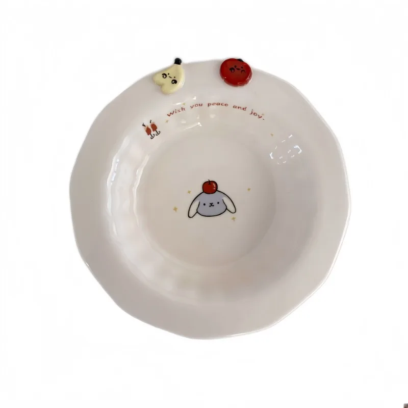 

Cute cartoon ceramic , high-value dessert plate, household plate, dish set, dumpling plate, vegetable