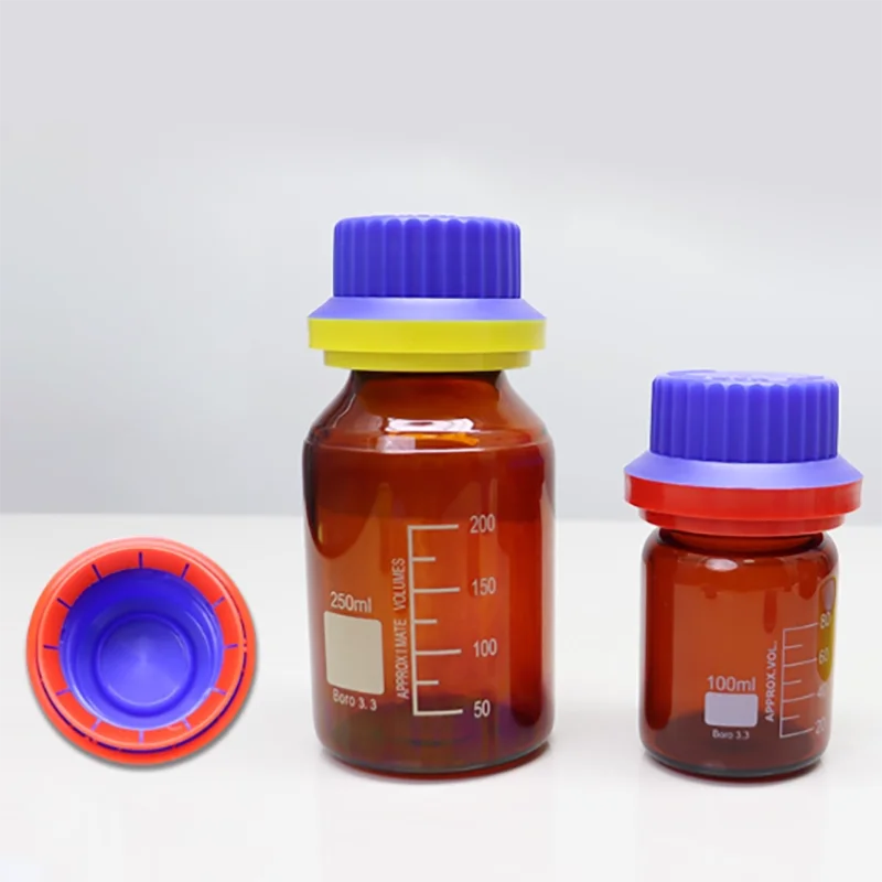 

GL45 anti-theft cap high borosilicate reagent bottle brown anti-theft cap reagent bottle sealed cap resist acid and alkali corro
