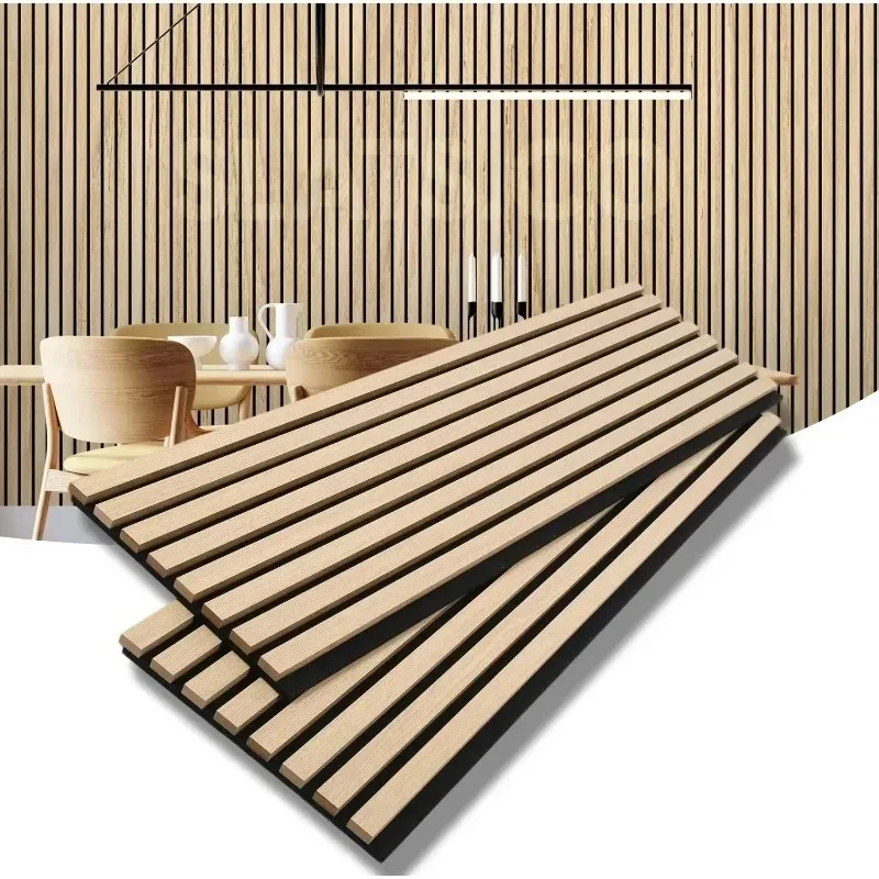 【Best-selling】Modern Design of Medium Density Fiberboard for Office and Home DIY Wall Decoration, Wooden Sound-absorbing Board