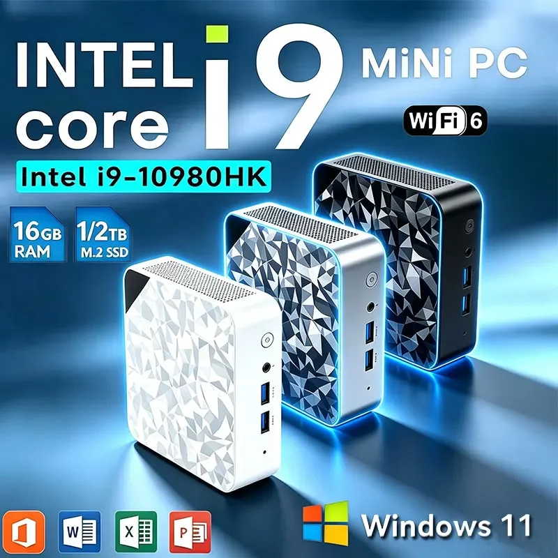 2026 Mini PC Core i9 10980HK Windows 11 Computer 16GB RAM 1TB M.2 SSD Portable Gaming Computer 60Hz 4K HD Mini Desktop PC Gamer