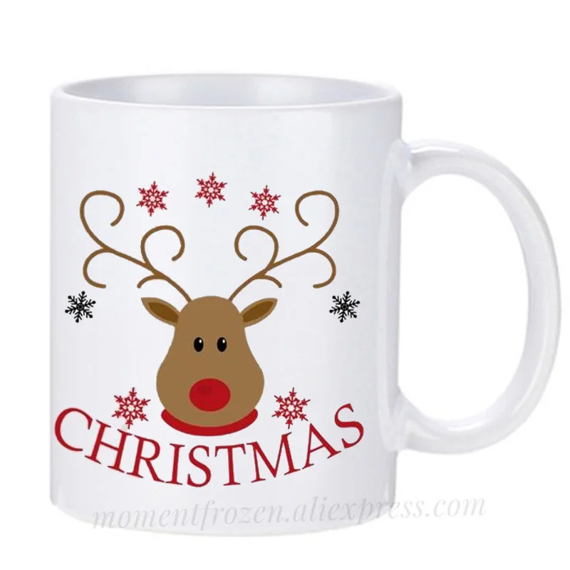 Christmas Mugs Santa Deer Ceramic Cups Coffee Mugen Coffeeware Home Decal Funny Gift Idea Drinkware