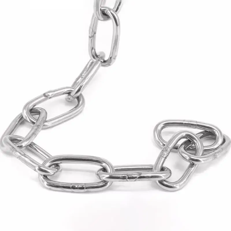 Cadena de eslabones de acero inoxidable de 1 metro, cadenas de Metal para columpio, cuerda de secado de ropa, elevación colgante, tracción para mascotas, cadenas de arrastre antirrobo