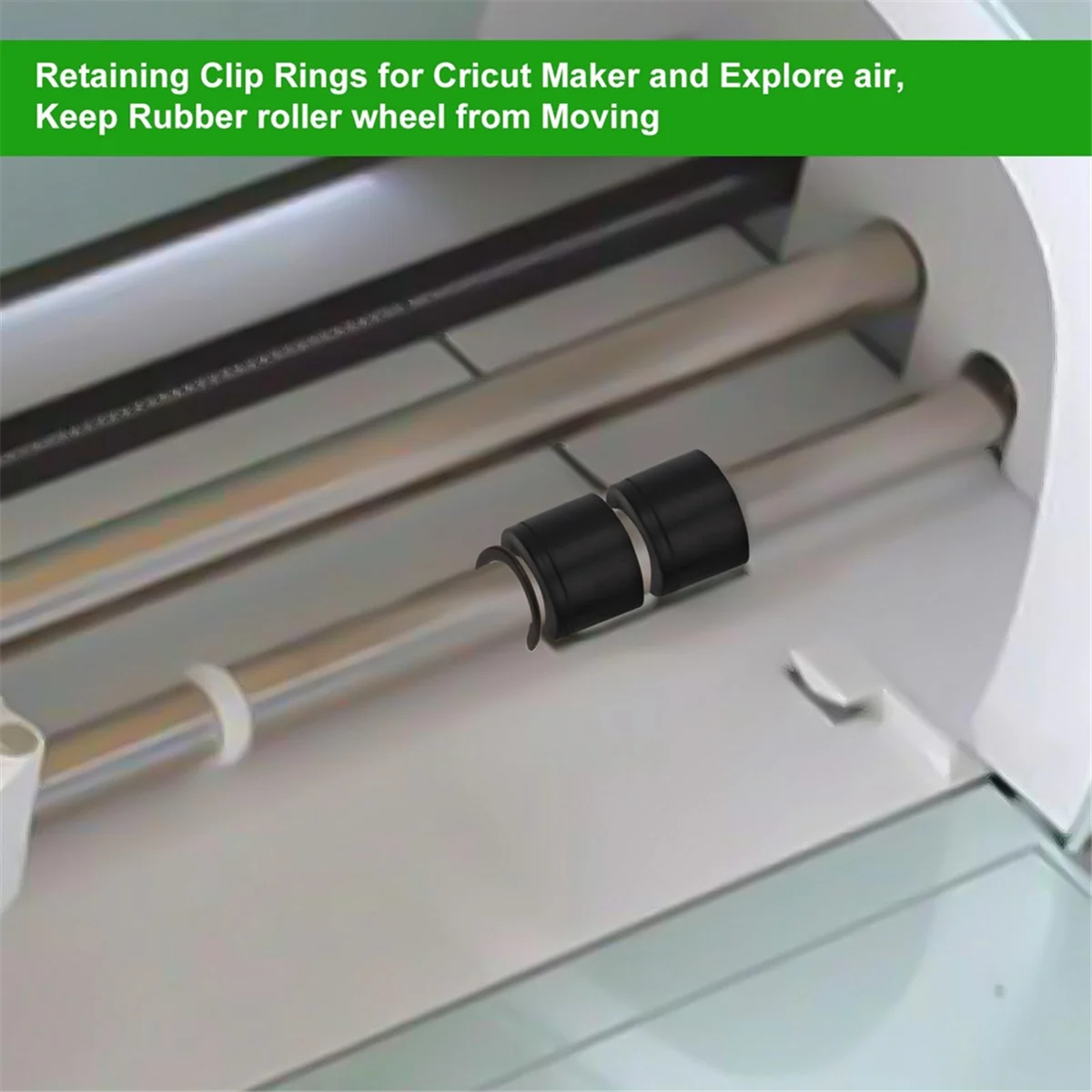 12Pcs Rubber Roller Resolution for Cricut Maker, 12Pcs Rubber Roller Replacement, Effectively Keep Rubber From Moving image 2