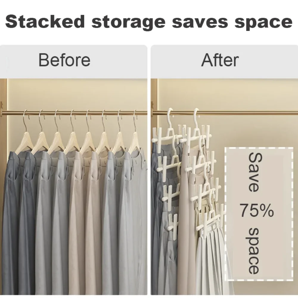 5PCS New Adjustable Skirt Peg Hanger Non-Slip Portable Save Space Hangers Trouser Clips Household
