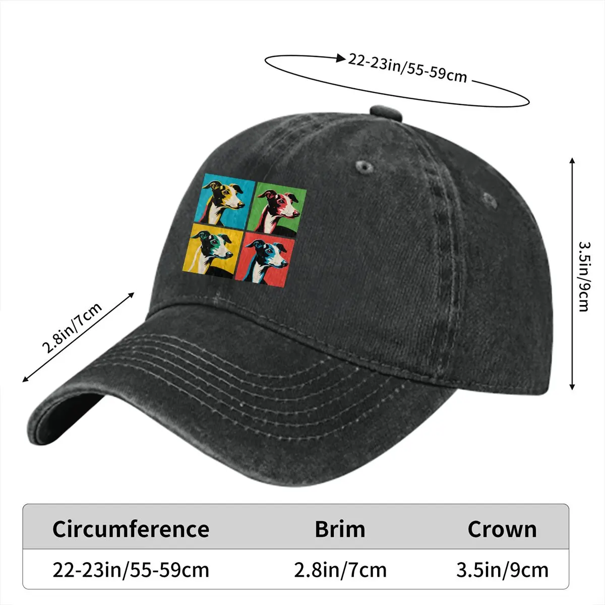 Italian Greyhound Pop Art Baseball Cap Men Hats Women Visor Protection Snapback Greyhound Caps