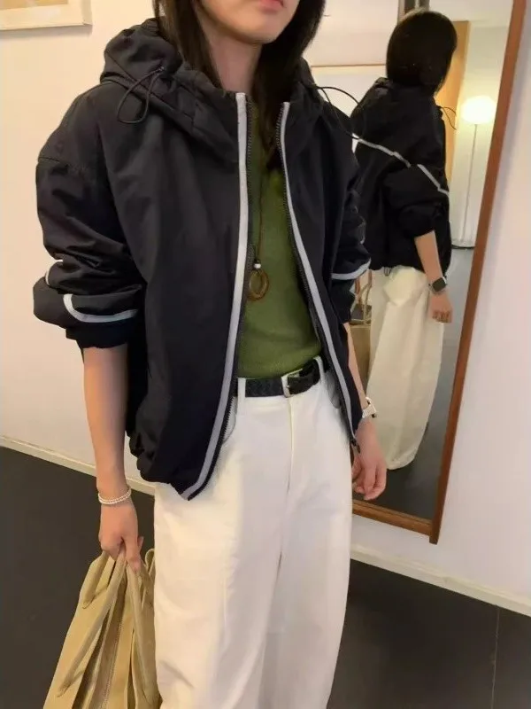 

plus Size 300 Pou American Casual Hooded Jaet ex Autumn Winter New Sle Cotton Lined Loose Versatile Jaet Trendy