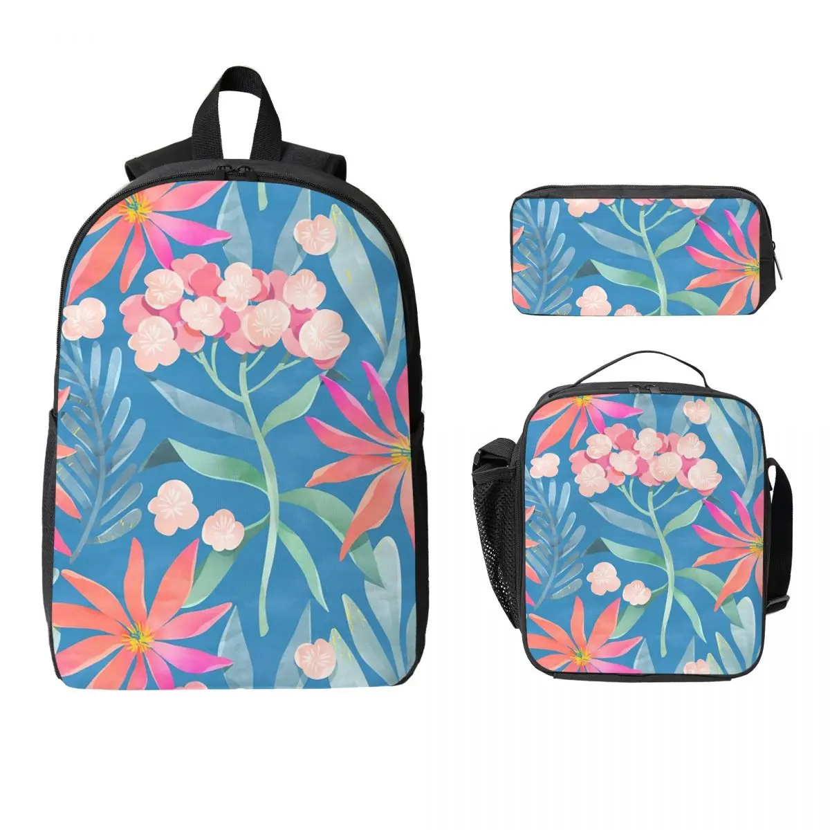 

Hortensia Backpack Student Boys Girls BookBag School Bag Laptop Shoulder Bags 3ps Insulated Lunch Bag Pencil Case