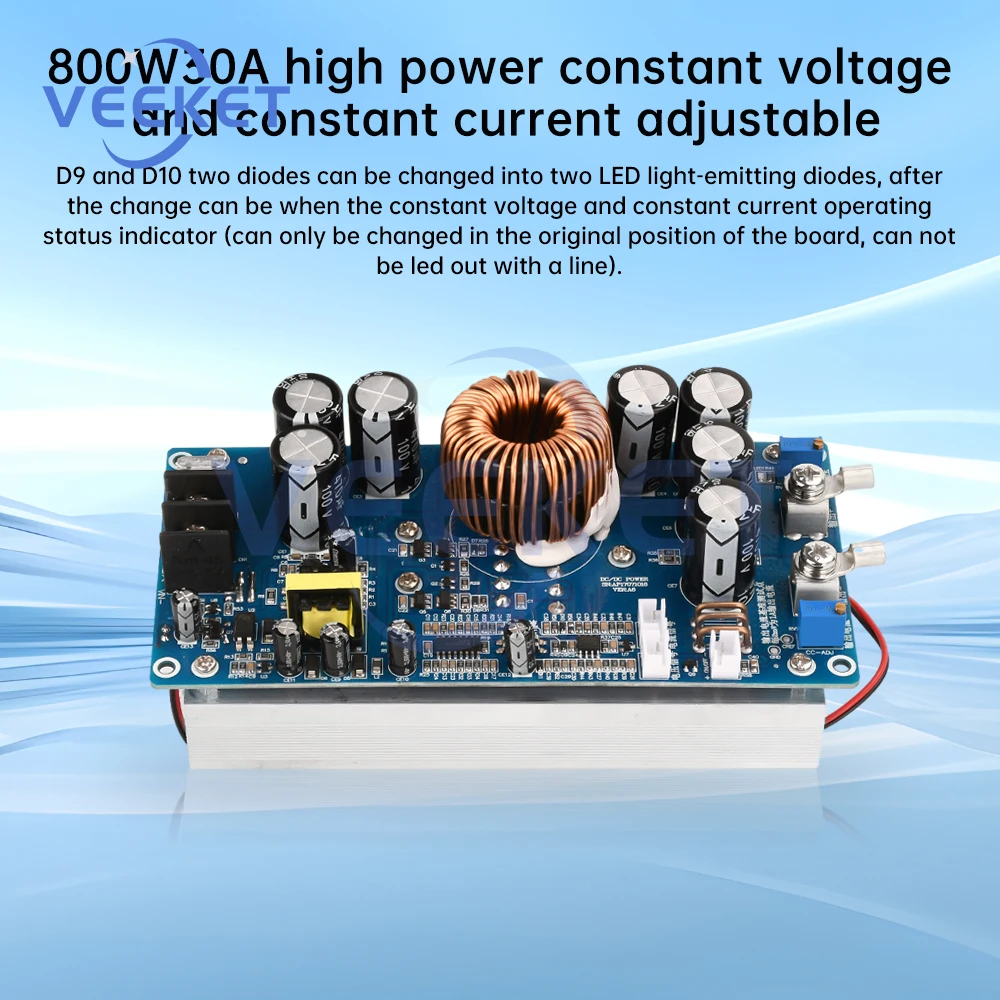 Módulo de fonte de alimentação redutor ajustável DC-DC DC20V-70V para DC2.5V-58V 30A 800W