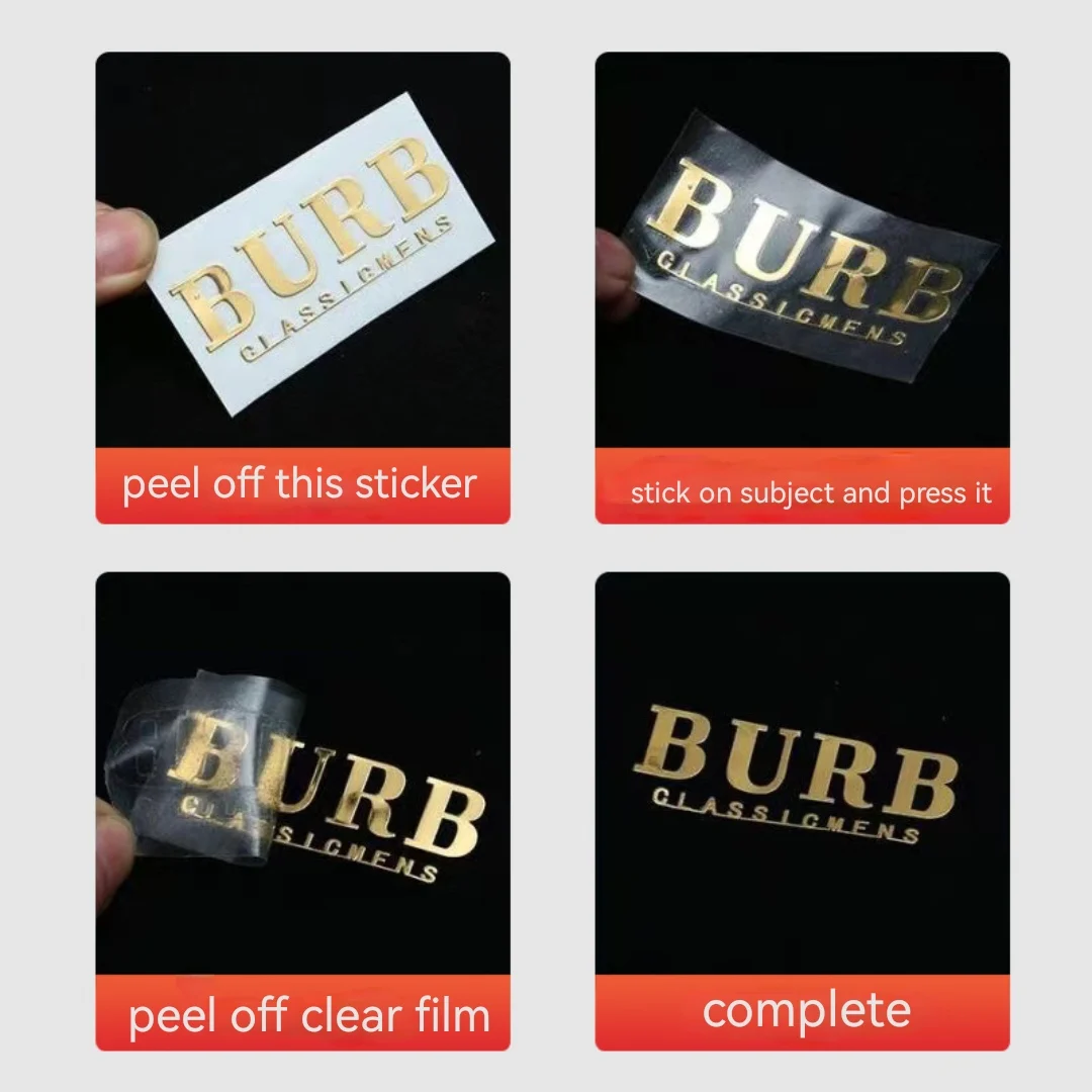 주문 UV 이동 금속 스티커 수정같은 3D 상표 병 컵 로고 스티커 향수 이름 상표