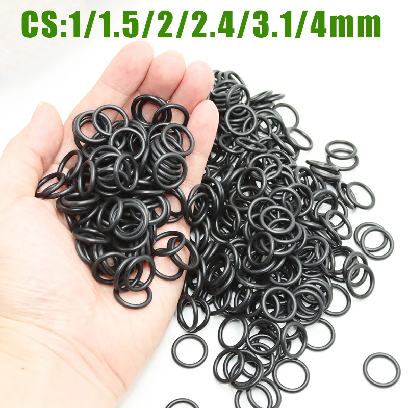 100/50P Rubber O Ring Sealing Gasket for Car Faucet Plumbing Washer CS 1/1.5/2/2.4/3.1/4mm Oil -Resistant Heat Resistance Orings