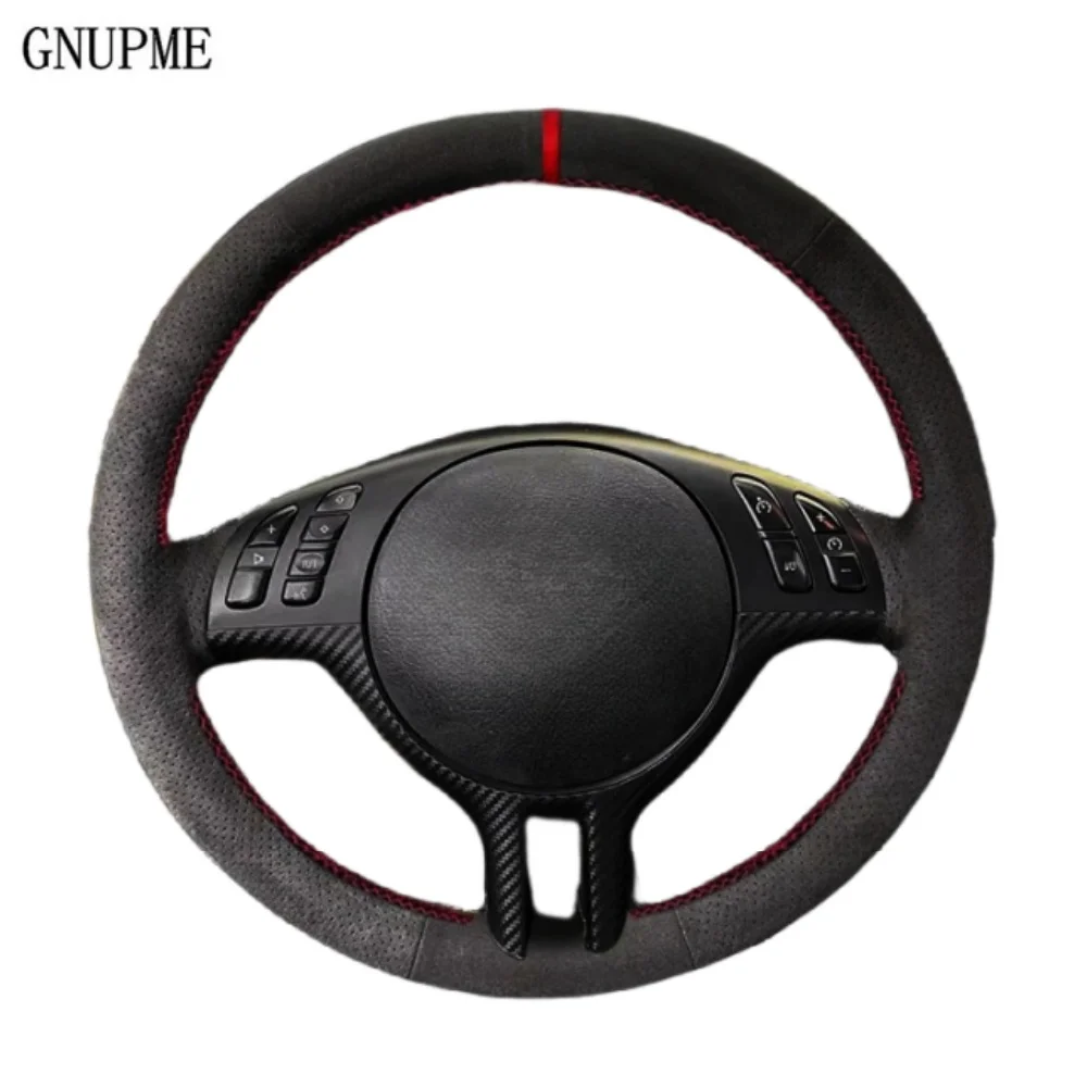 Car Interior Steering Wheel Cover Hand Braid Suede Leather Trim For BMW E46 Coupe 2000-2004 E39 X5 E53 2003 Z3 E36 2000-2002