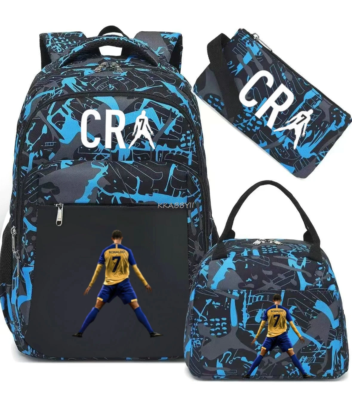 Futebol cr7 mochila sacos diários portátil mochila sacos de escola para adolescentes meninos meninas viagem casual
