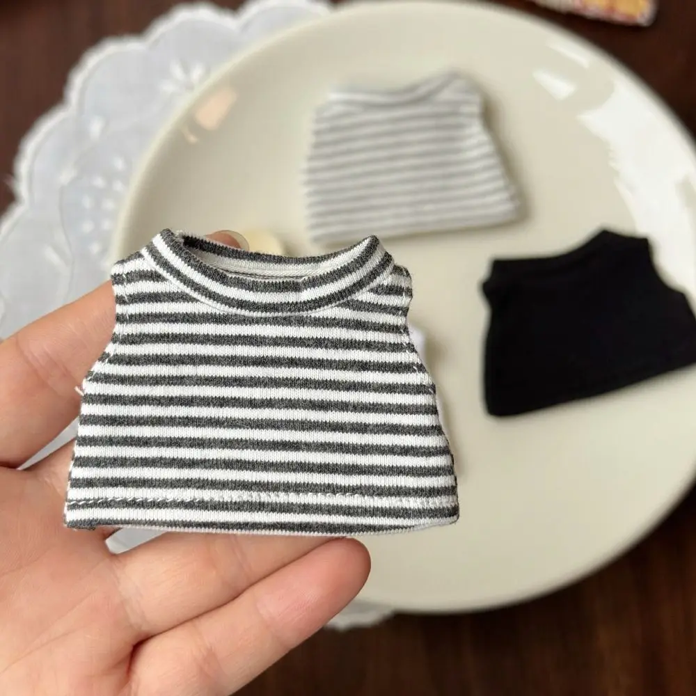 Mini boneca listrada camiseta roupas estilo moda multi-estilos algodão bonecas de pelúcia brinquedos para 10 ~ 15cm boneca de algodão para bonecas de 17cm