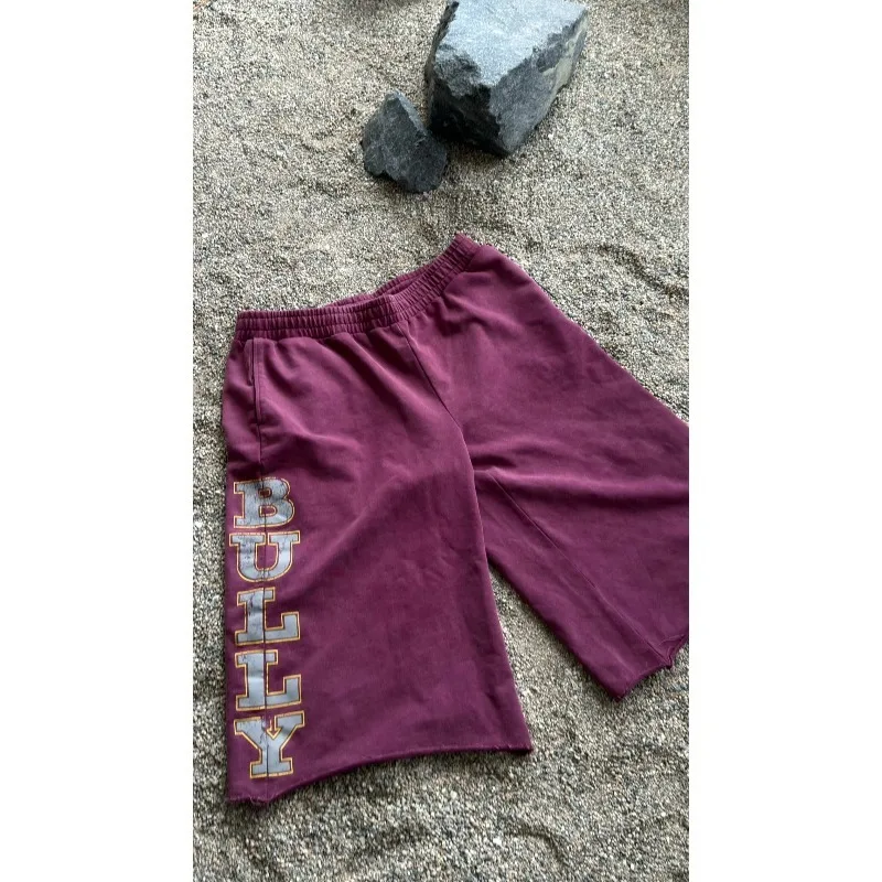 New Wide-Leg American High Street Loose Streetwear Printed Reflective Men's Shorts Casual Gothic Baggy Unisex Sports Shorts