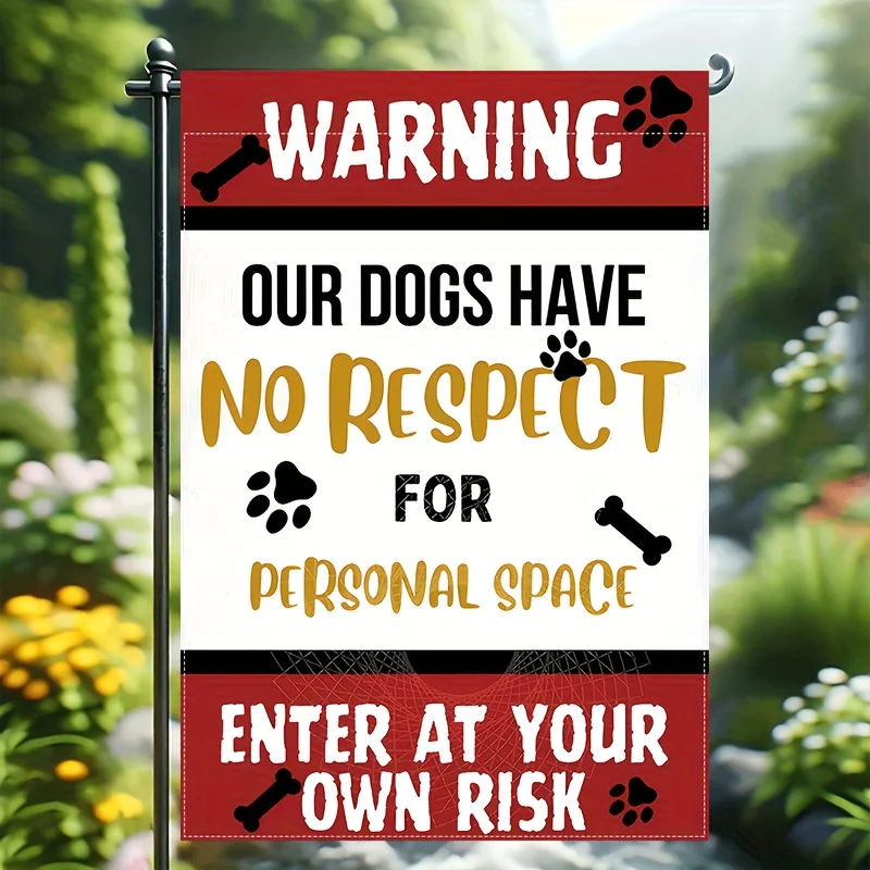 1pc Funny Dog Warning Garden Flag - 