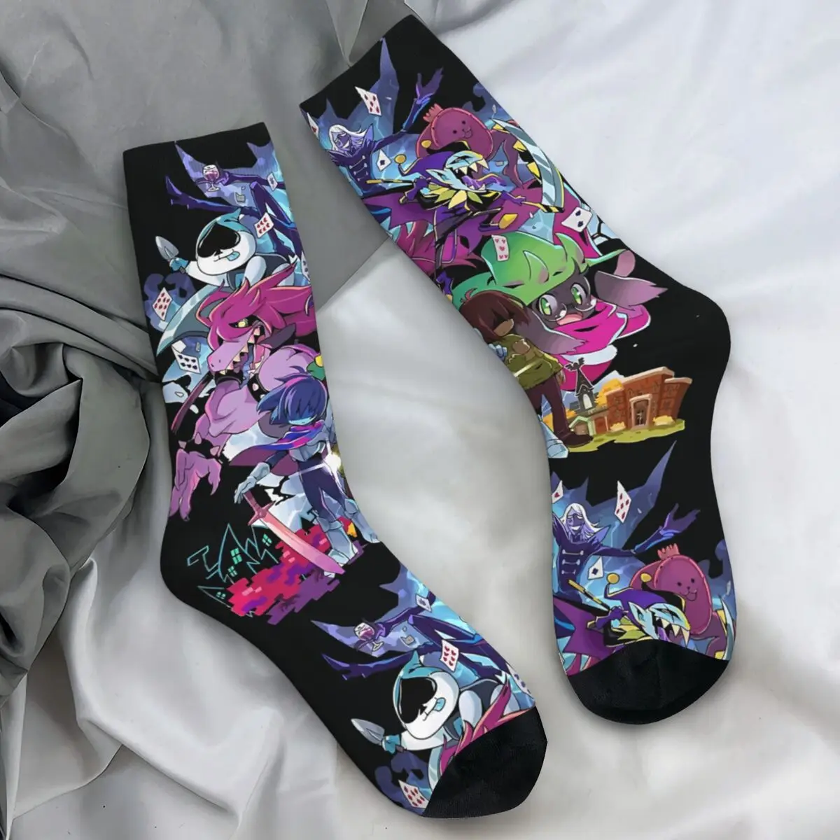

Deltarune Adventure Game Stockings Printed Gothic Socks Autumn Non Skid Socks Men Outdoor Sports Soft Socks