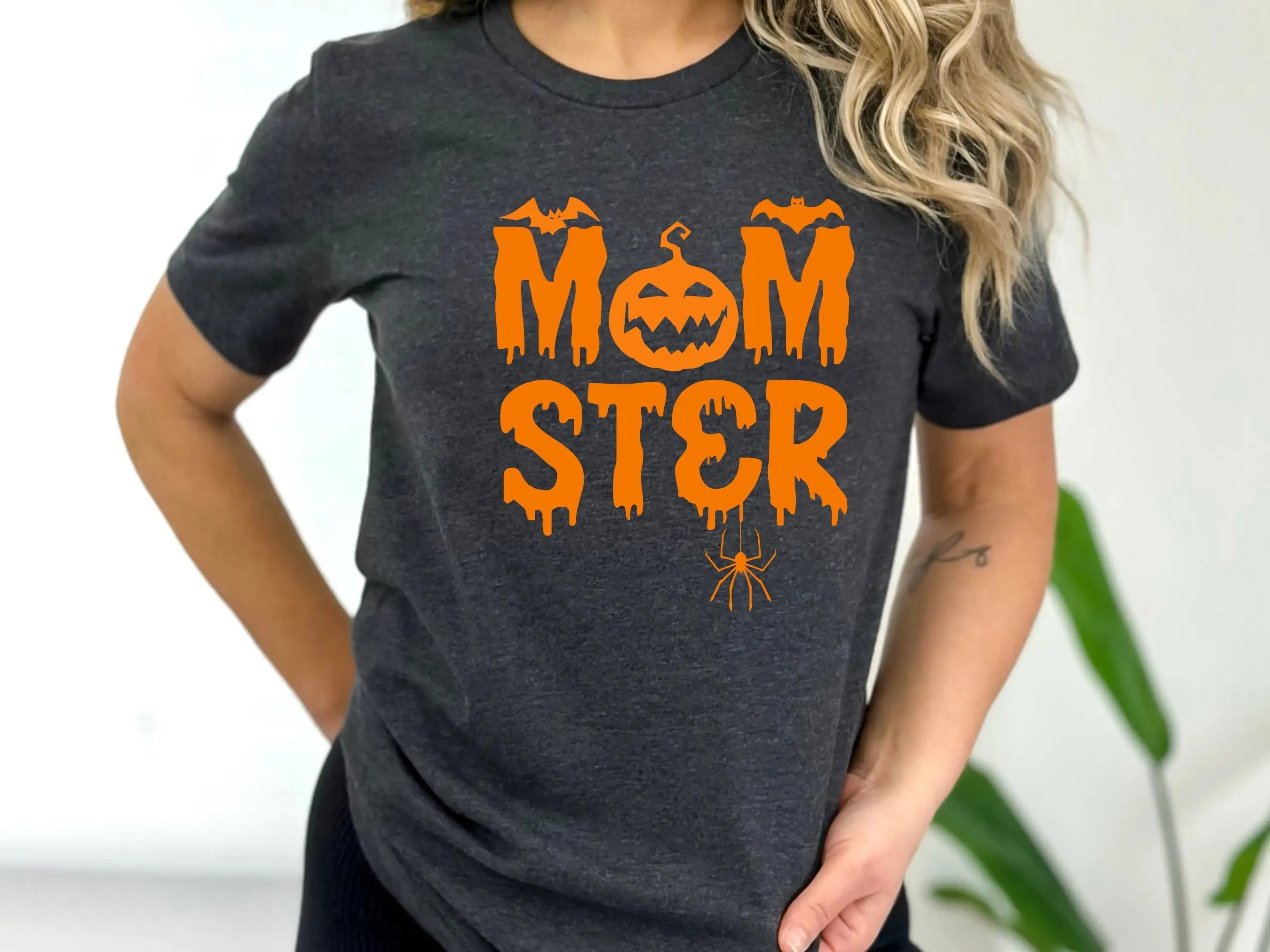 

Cute Halloween T Shirt For Mom Momster Spooky Season Funny