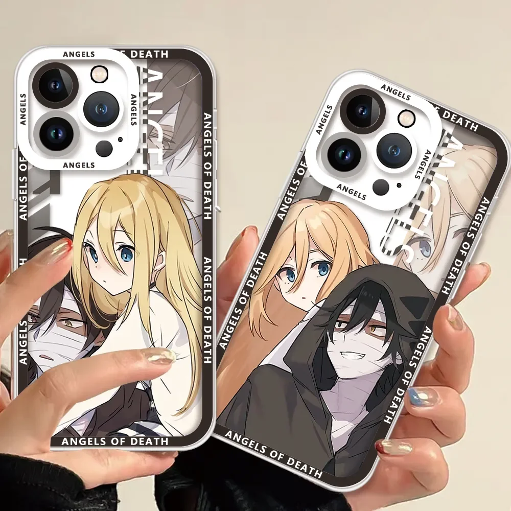 HOT Anime Angels of Death Rachel Zack Couple For iPhone Case 16 15 14 13 12 11 Pro XR XS Max 7 8 Plus Phone Y2K INS Girl Cover