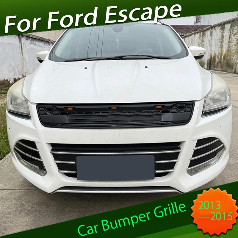 Bumper Grille Suitable for Ford Escape 2013 2014 2015 Car Grille Modified Front Face Bumper Grille Car Exterior Trim Accessories