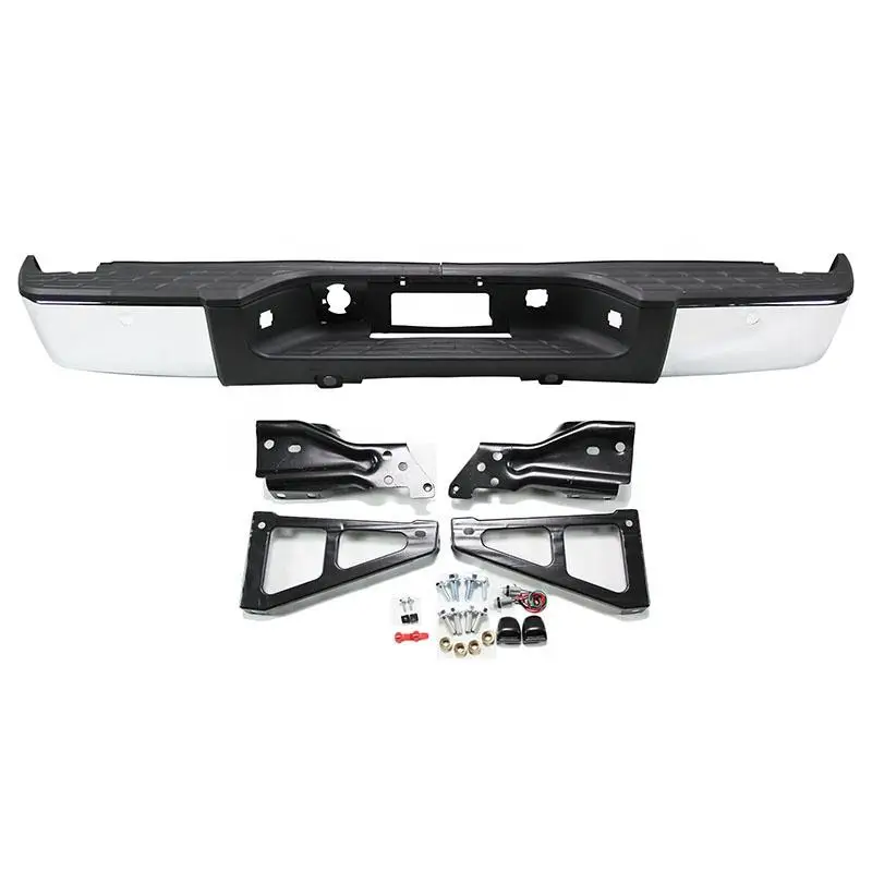 

For 2007 2008 2009 2010 2011 2012 2013 Chevrolet Chevy Silverado/GMC Sierra 1500 Black Rear Bumper Without Parking Sensor Holes