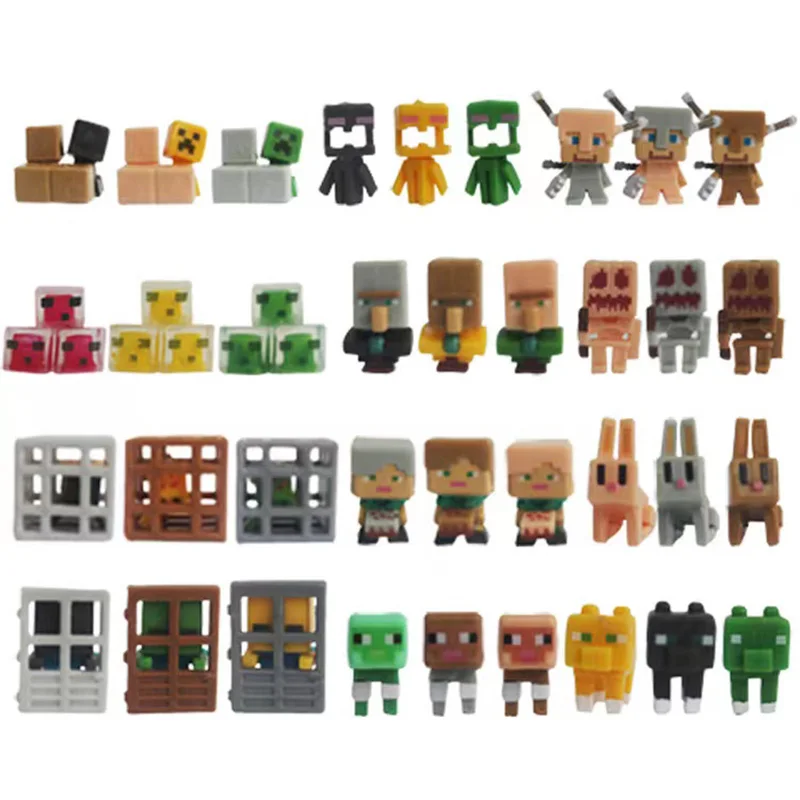 36pcs/set Multi-style 2.5cm Mini Robot Game Building Block Toy My-World Kids Action Figures Toy Birthday Christmas Gift