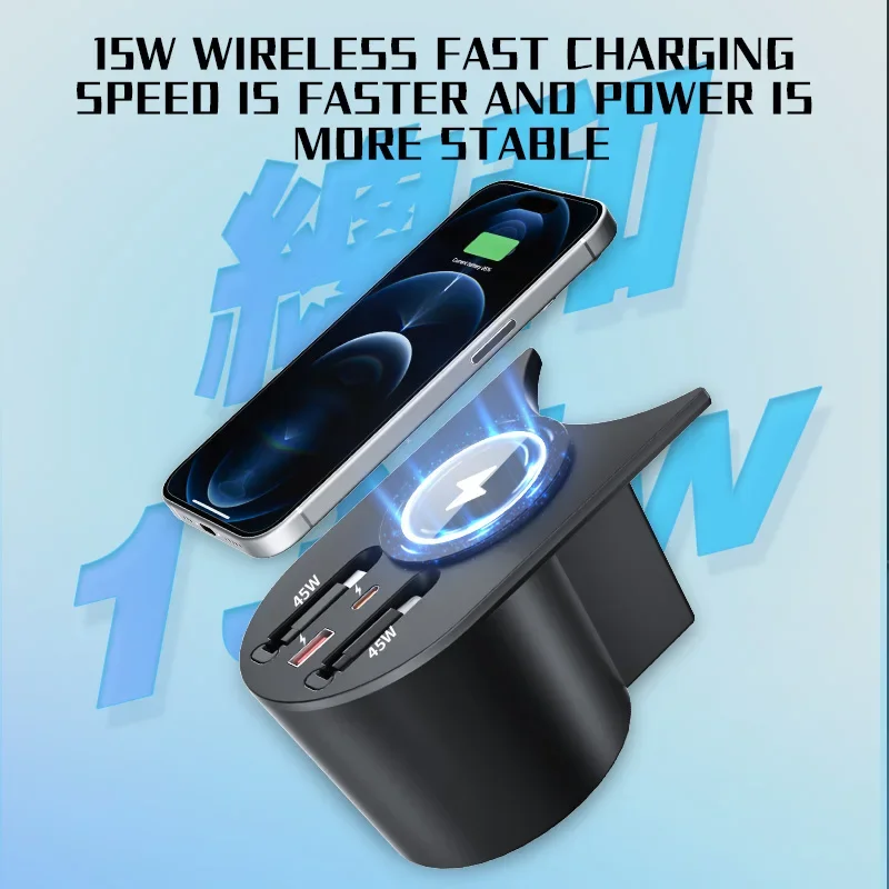 2021-2025 For Audi A3 Docking Station Car Fast Charger 130W Cigarette Lighter Splitter USB Converter