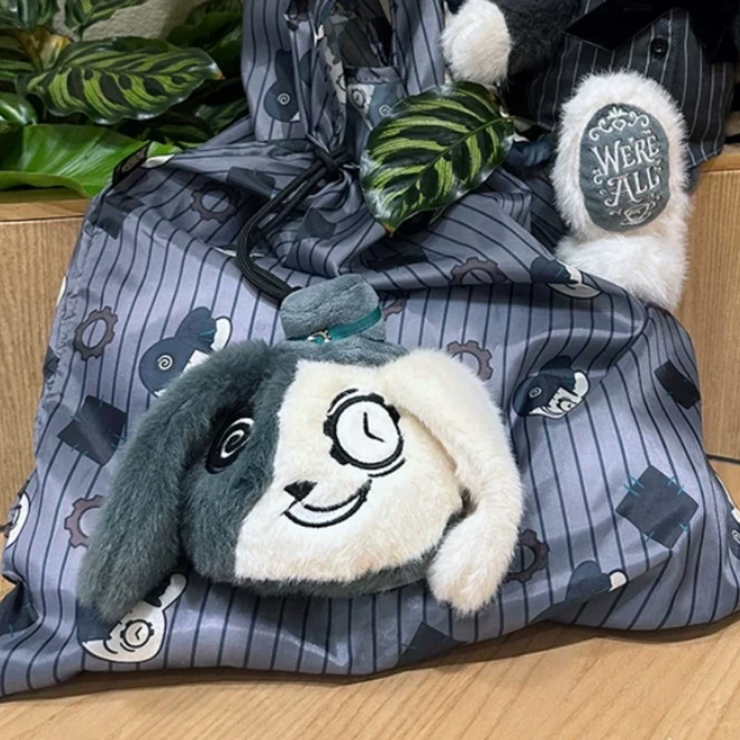 Plushie Dreadfuls Foldable Reusable Shopping Bag With Gothic Plush Pendant Lightweight For Daily Shopping Travel Gift For Adult