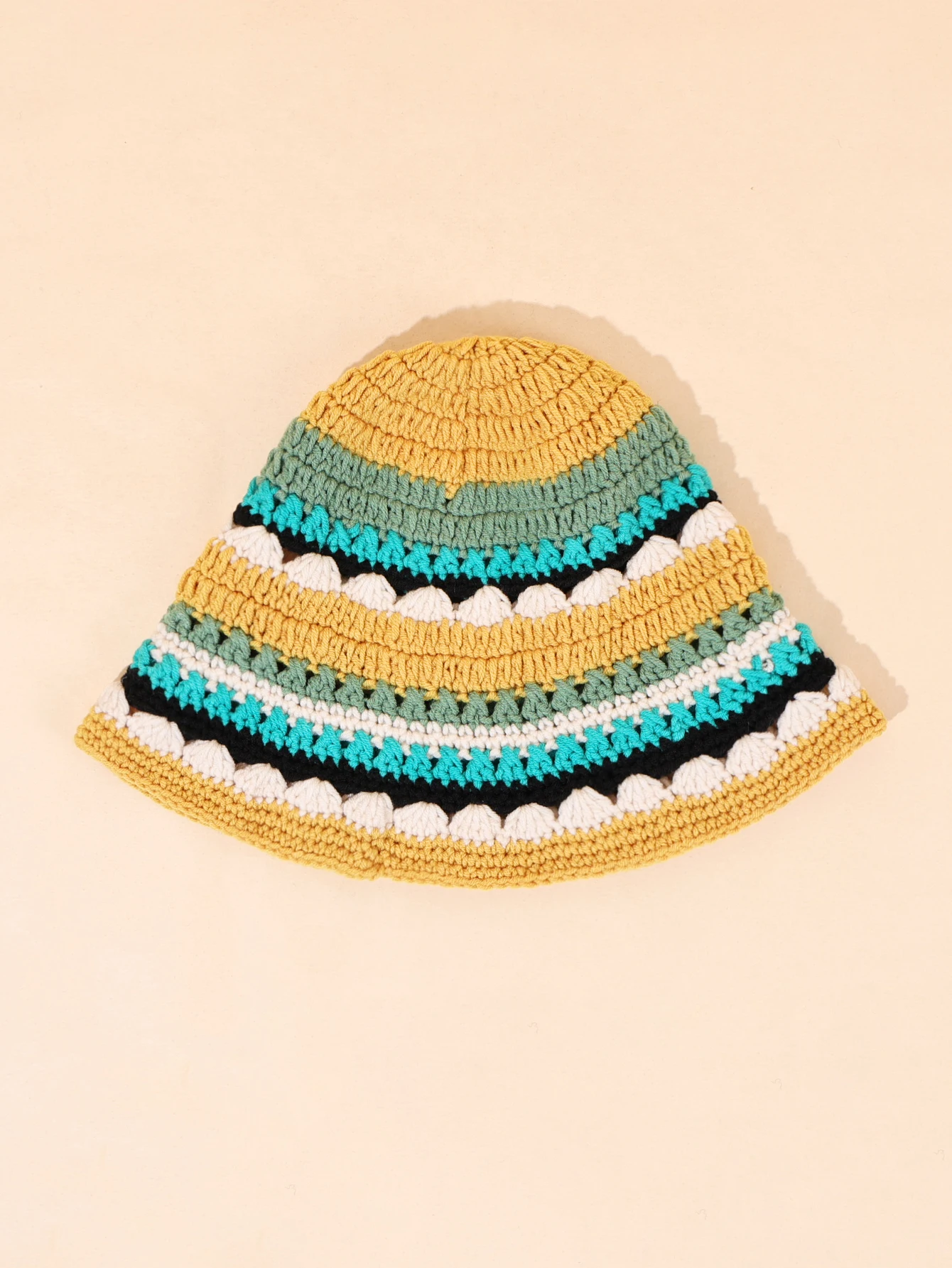 قطعة واحدة من قبعة منسوجة مصنوعة يدويًا مع تصميم زهور عصري، قبعة صيد للدفء في الخريف والشتاء #4