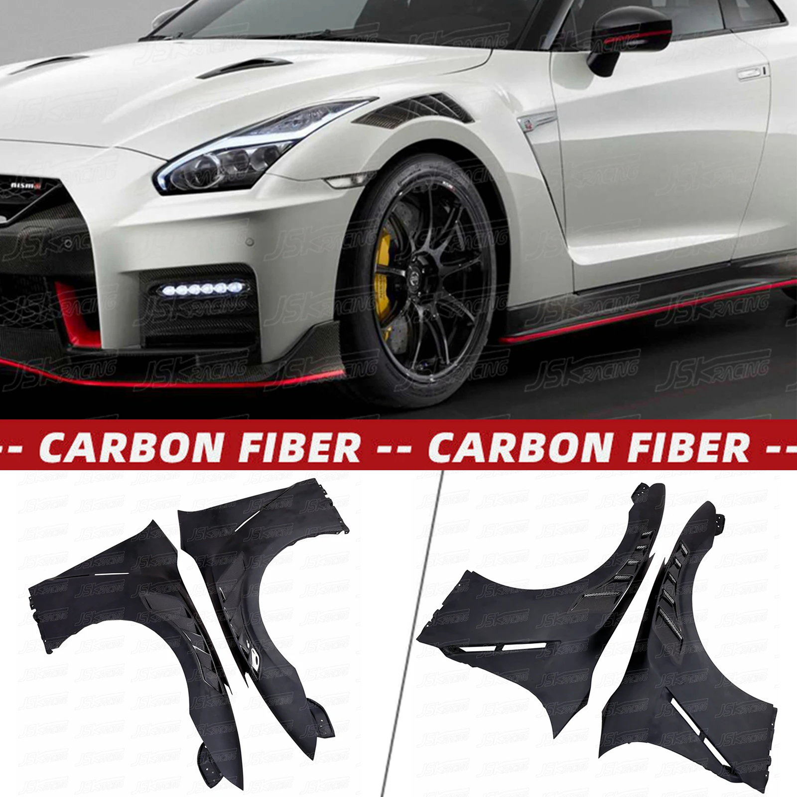 2020 N Style Half Carbon Fiber Front Fender For Nissan Gtr R35 2017-2019(JSKNSR508289)