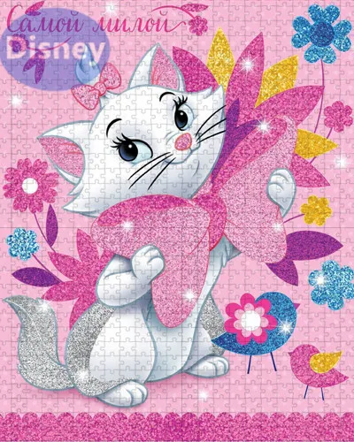 Mary Cat Disney Cartoon Pet White Cat 1000 Pieces Puzzle Kids Brain Burning Puzzle Game Pictures Home Decoration