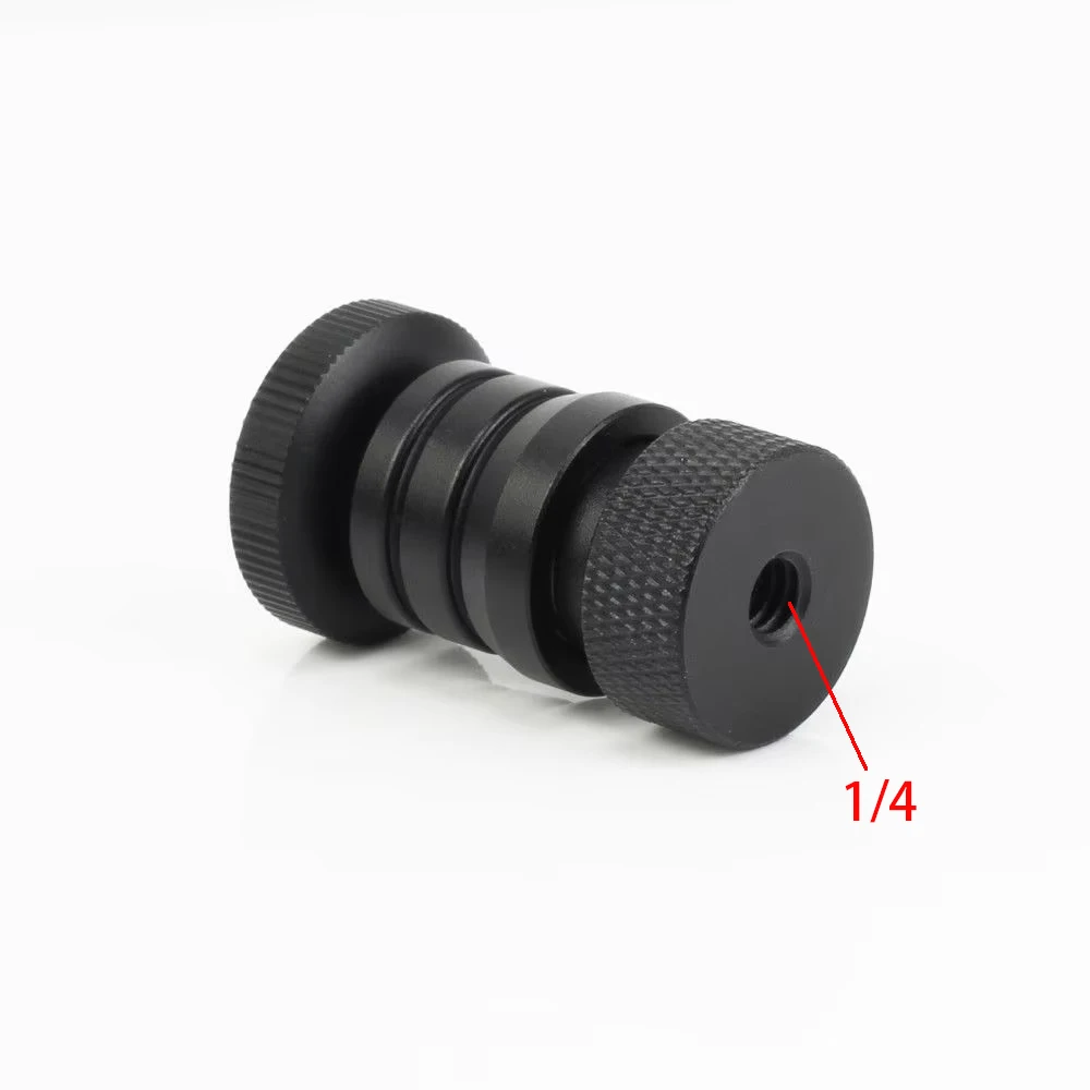 Mini soporte de brazo de micrófono de liberación rápida para cámara con trípode grabadora Pro Pole Rod, orificio de 1/4 a 1/4 macho, artículo de rosca 1/4-20