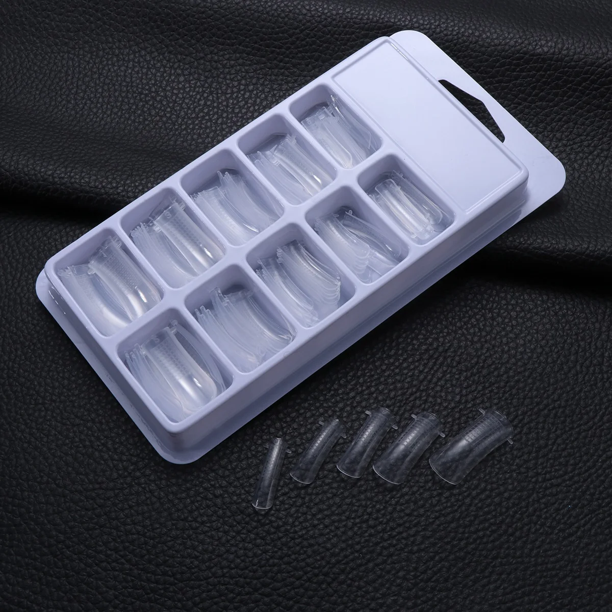 100 Uds cristal 10 tamaños numerados formas falsas para Gel acrílico Diy Nail Art uñas postizas herramientas de manicura de uñas artificiales