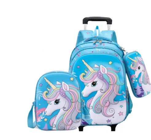 

Primary School Wheeled Backpack for girls Children School Rolling backpack Bag kids School trolley bag sets school bag on wheels