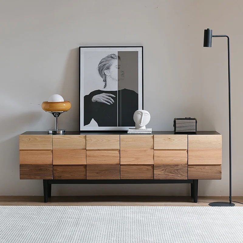 luxury TV cabinet with drawers solid wood storage cabinet floor standing dining cabinet decoration Modern living room furniture