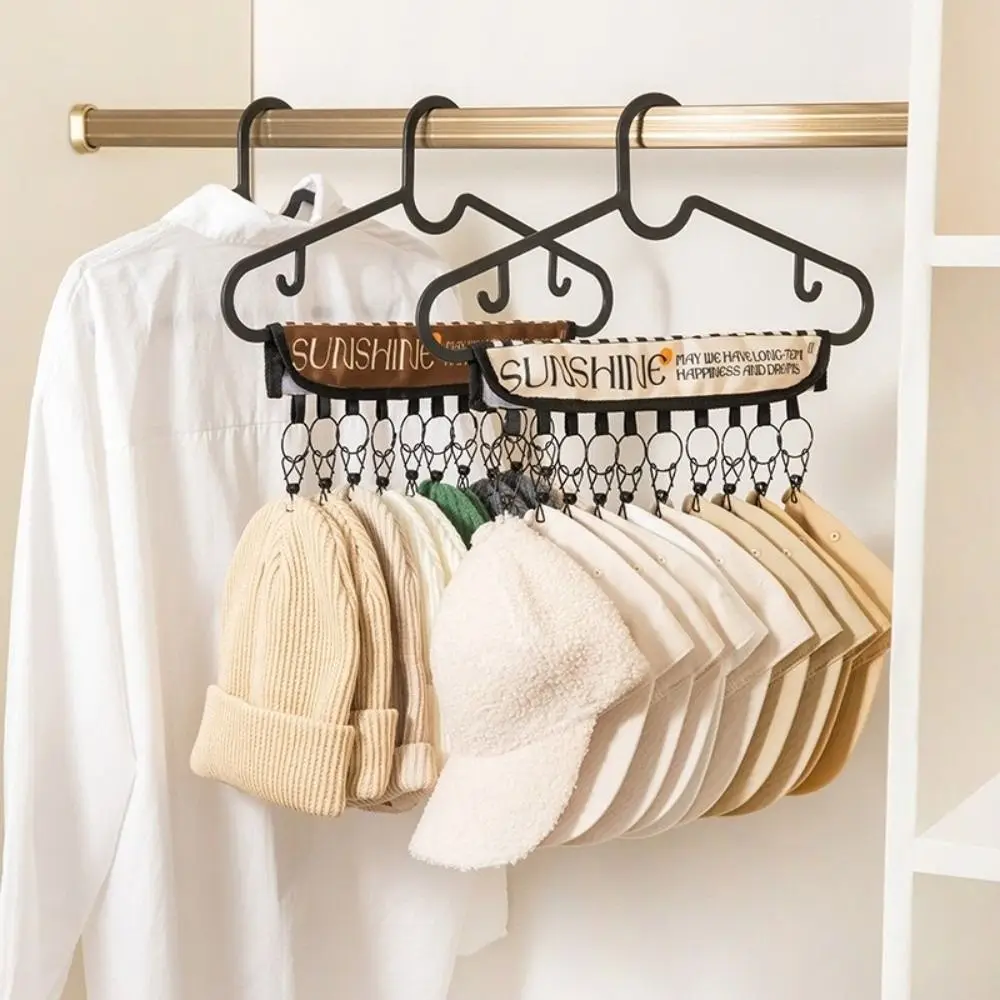 

10 Clips Baseball Hat Organizer Rack Foldable Portable Peaked Cap Storage Holder Saving Space Hanging Towel Hanger Clip Sock