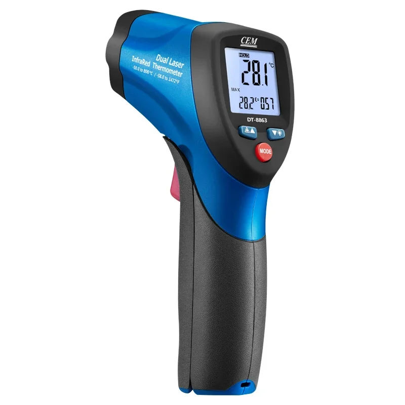 CEM DT-8863B Professional InfraRed Thermometers with Dual Laser Targeting 800C Thermometer 1472F Degree