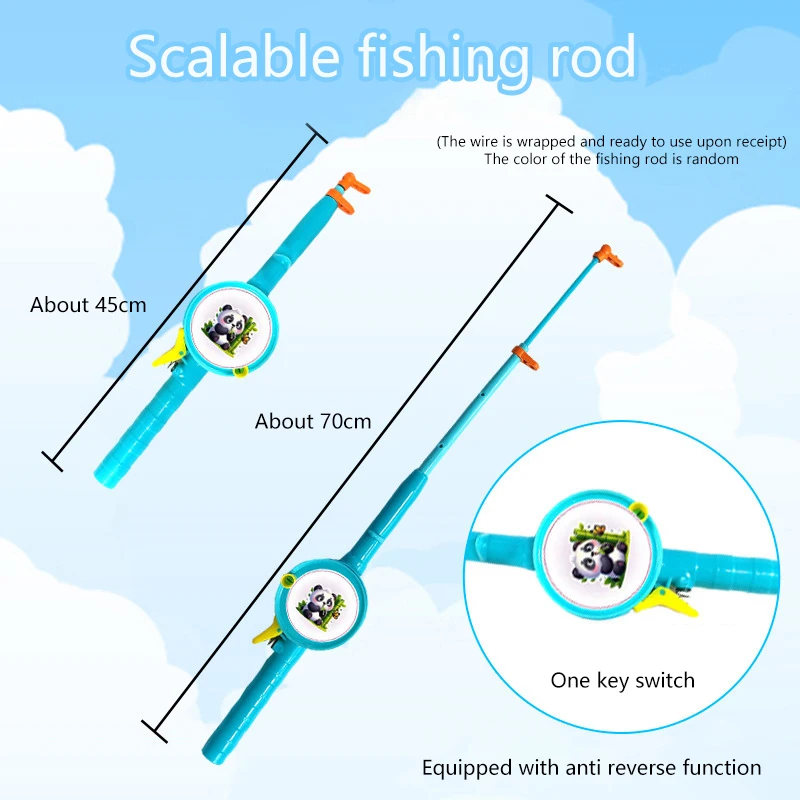 2025 Nuovi bambini palmare canna da pesca aquilone con code giocattolo interattivo all'aperto per divertenti attività genitore-figlio