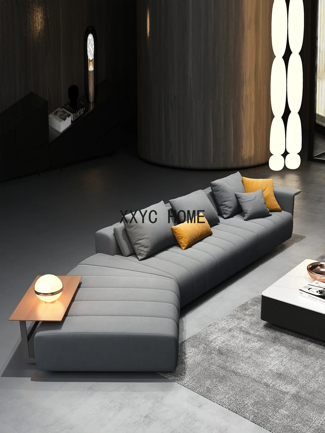 

Тканевый диван специальной формы, угловой трехместный диван с круглой дугой, современный дизайнерский тканевый диван